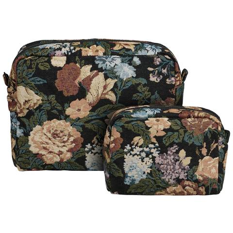 Zoe - Set 2 Pochette Da Bagno In Poliestere Nero Mix - Foto 1