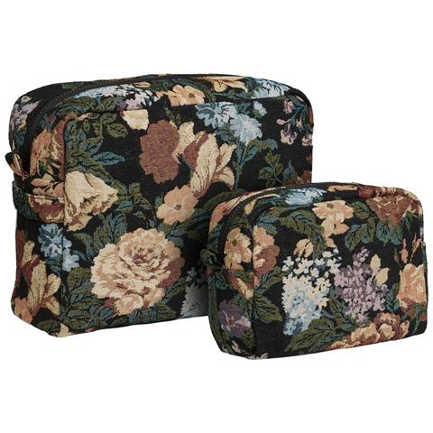 Zoe - Set 2 Pochette Da Bagno In Poliestere Nero Mix - Foto 2