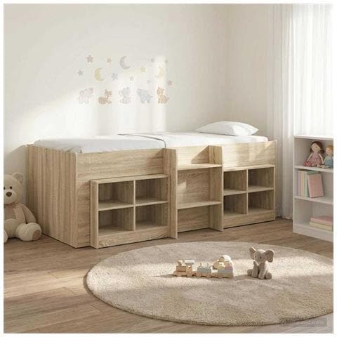 Struttura Letto Loft con Mobile 3 pz Rovere Sonoma - Foto 2