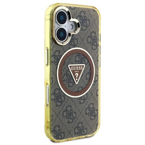 Custodia Guess Per Iphone 16 Marrone Con Glitter E Magsafe - Foto 1