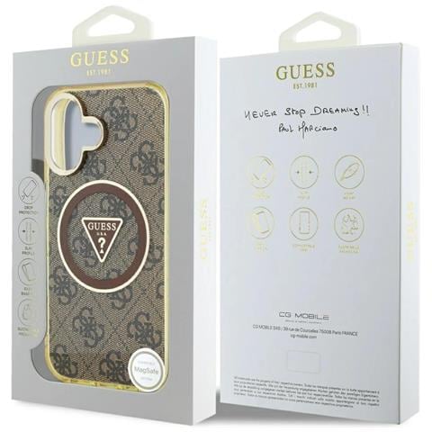 Custodia Guess Per Iphone 16 Marrone Con Glitter E Magsafe - Foto 2