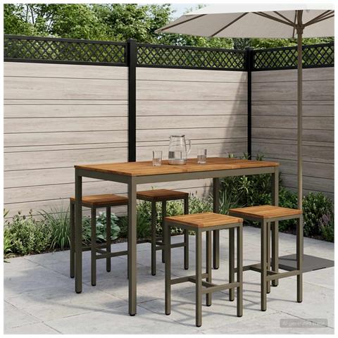 Tavolo Bar da Giardino Naturale e Caffè 141 x 80,5 x 105 cm - Foto 2