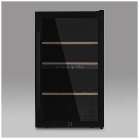 Cantinetta vino CAVCDB32, 32 bottiglie, dual zone, 80 L, regolazione temperatura 5-18°C, nera - Foto 2