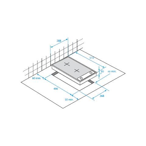Piano Cottura HDCG 32220 FX a Gas 2 Fuochi Gas Colore Acciaio Inox - Foto 2