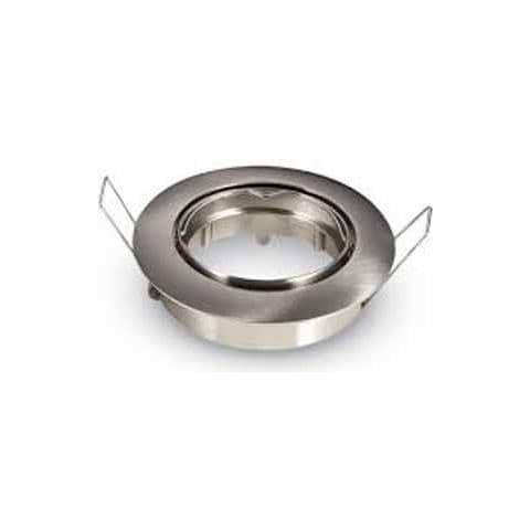 Porta Faretti Led Gu10 Incasso Orientabile Rotondo 82 Mm. Nickel Satinato Spazzolato Vt-779 Rd 3588 - Foto 2