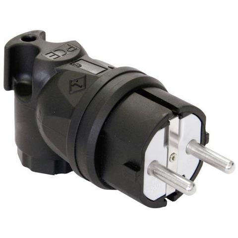 Spina Angolata Di Sicurezza Gomma 230 V Nero Ip44 - Foto 1