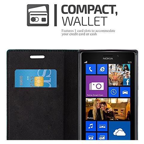 Custodia Compatibile Con Nokia Lumia 925 In Turchese Petrolio - Coperchio Protettiva Con Chiusura Magnetica, Funzione Stand E Tasca Per Le Carte - Foto 2