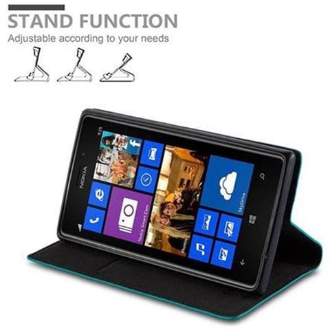 Custodia Compatibile Con Nokia Lumia 925 In Turchese Petrolio - Coperchio Protettiva Con Chiusura Magnetica, Funzione Stand E Tasca Per Le Carte - Foto 9