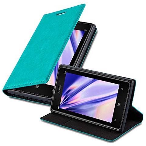 Custodia Compatibile Con Nokia Lumia 925 In Turchese Petrolio - Coperchio Protettiva Con Chiusura Magnetica, Funzione Stand E Tasca Per Le Carte - Foto 1