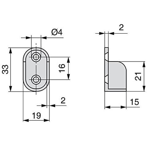 7060825 Reggitubo Laterale Per Asta Di Armario Ovale, Zama, Grigio Metallizzato, Set Di 10 - Foto 3