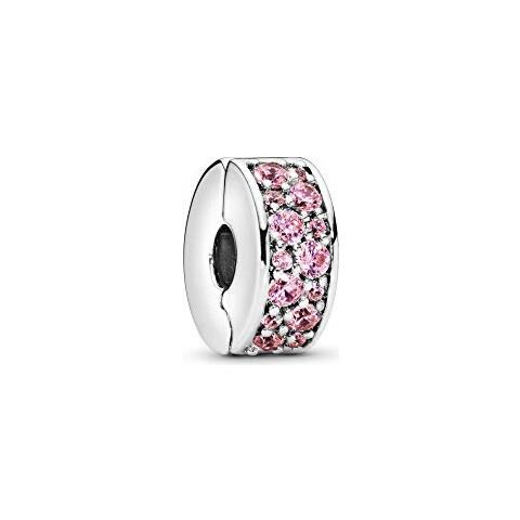 Ciondolo Pavé La Clip Della Lustro In Argento 925 E Zirconi Della Rosa 791817pcz - Foto 1