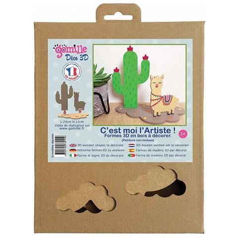 Decorazione In Legno 3d Mdf - Llama E Cactus - Foto 1