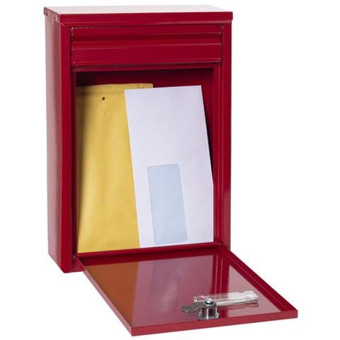 Zaguán E5756 Cassetta Postale Individuale In Acciaio, Cassetta Postale Da Esterno O Raccogliposta, Dimensione S (din A5), Rosso - Foto 2