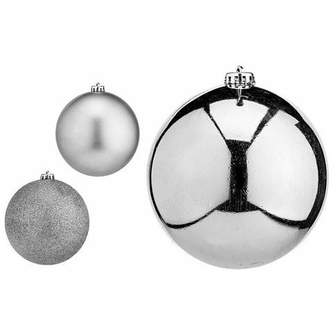 Set Di Palline Di Natale Argentato Plastica Ø 15 Cm (4 Unità) - Foto 2
