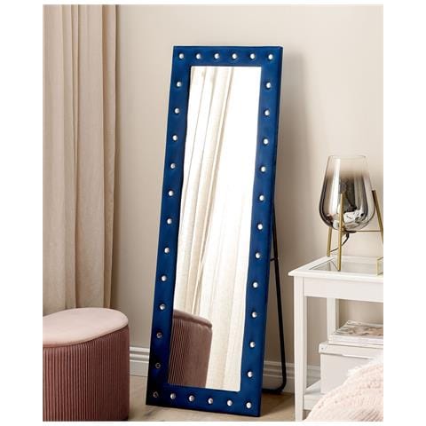 Specchio Da Terra Velluto Blu Marino 50 X 150 Cm Ansouis - Foto 1