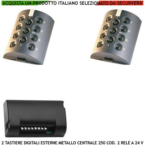 Kit 2 Tastiere Digitali Esterne Antimanomissione Be.play Contenitore Metallo Ip54 Con Centralina Decodifica Sb-rec 250 - Foto 1
