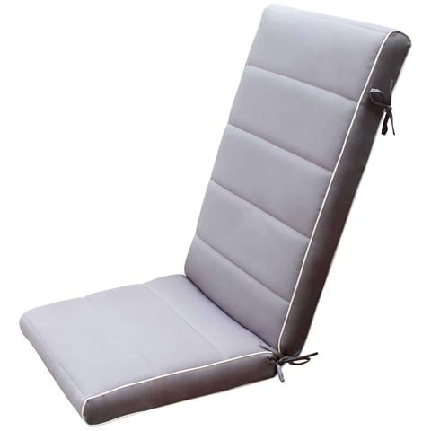 Cuscino In Poliestere Sfoderabile Impermeabile Con Schienale Alto 115x46 Cm Per Sedia Poltrona - Grey - Foto 1