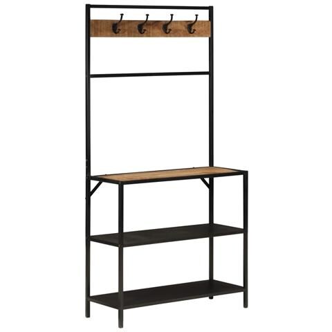 Appendiabiti 90x35x180 Cm In Legno Massello Di Mango E Ferro - Foto 1