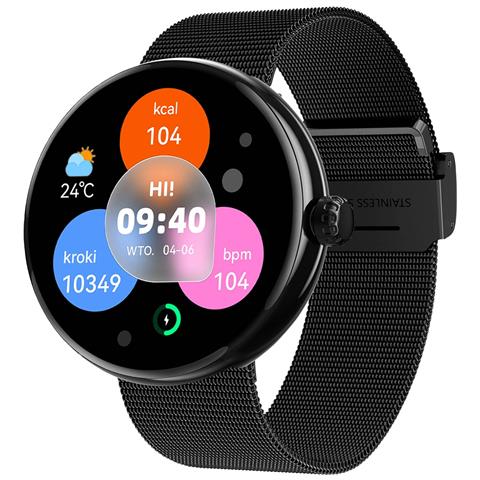 Smartwatch Donna Elegante Monitoraggio Salute Con Chiamate Bluetooth, Nero - Foto 1