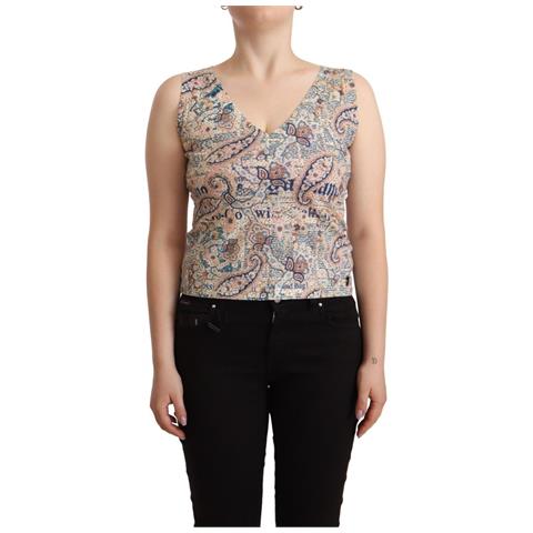 Canotta Smanicata Scollo A V In Cotone Multicolor - It44-l - Foto 1