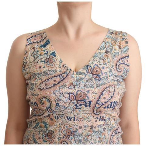 Canotta Smanicata Scollo A V In Cotone Multicolor - It44-l - Foto 4