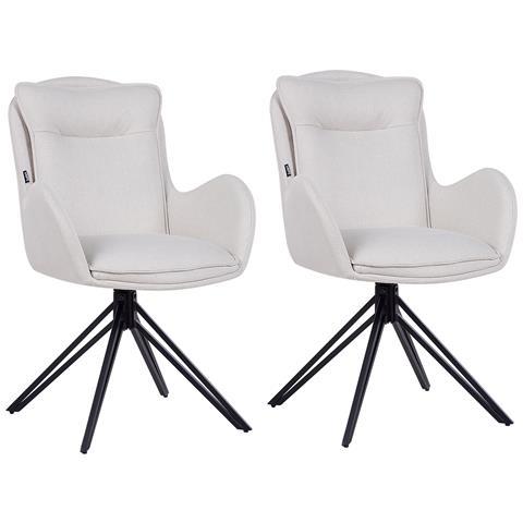 Set Di 2 Sedie Avelar Beige Chiaro - Foto 2