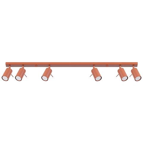 Lampada Da Soffitto Ring 6l Rosso Ocra Sl. 1511 - Moderno Lampada Da Soffitto Ocra Rossa 17x117x6 Cm - Foto 1