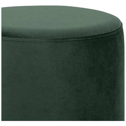 Pouf Charlotte I In Velluto Verde Abete E Metallo Dorato - Foto 2