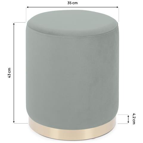 Pouf Charlotte I In Velluto Verde Abete E Metallo Dorato - Foto 8