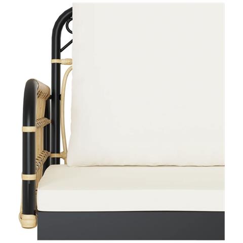 Panchina a Dondolo con Cuscini 105x58x38cm Polyrattan e Acciaio - Foto 2