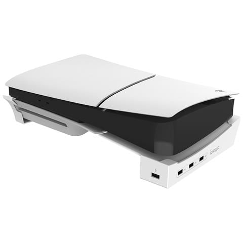 Hub Usb Per Playstation 5 Slim / 5 Pro Con Supporto Orizzontale, Bianco - Foto 1