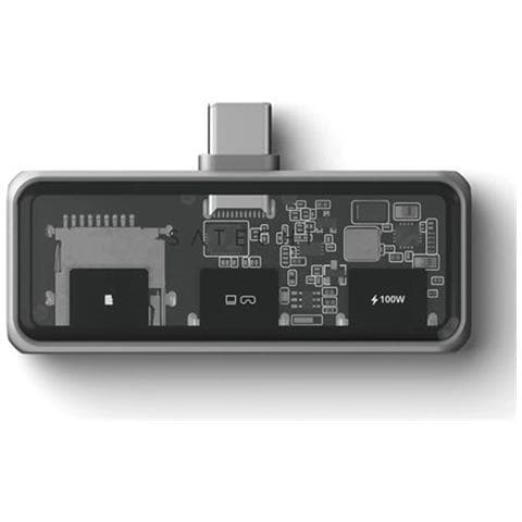 Hub Usb 3.2 Mobile Xr 100w Con Supporto Micro Sd Drive 4k, Grigio - Foto 2