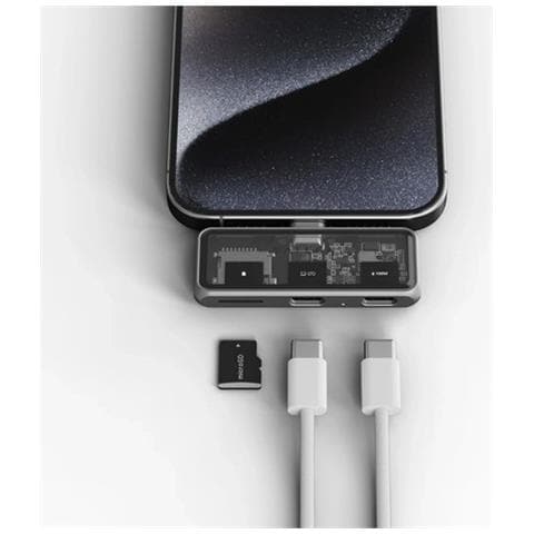 Hub Usb 3.2 Mobile Xr 100w Con Supporto Micro Sd Drive 4k, Grigio - Foto 5