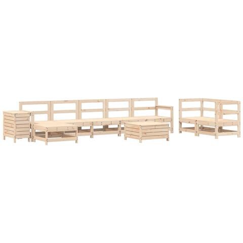 Set Divani Da Giardino 10 Pz In Legno Massello Di Pino - Foto 2