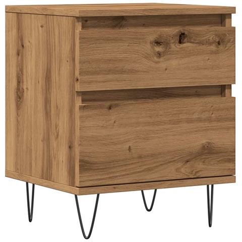 Comodino Rovere Artigianale 40x35x50 Cm In Legno Multistrato - Foto 2