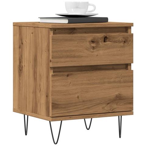 Comodino Rovere Artigianale 40x35x50 Cm In Legno Multistrato - Foto 1