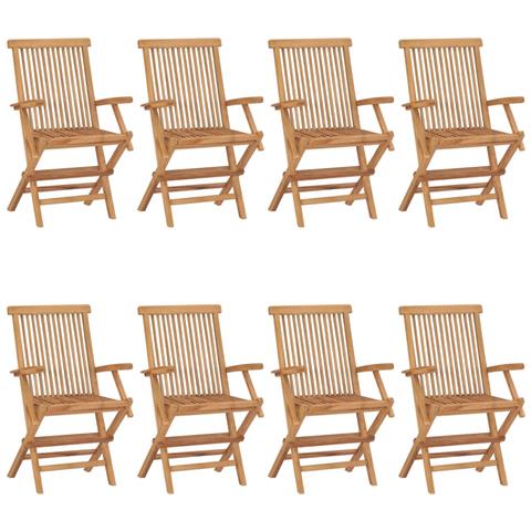 Lusso Casadino -  Sedie Da Giardino 8 Pz In Legno Massello Di Teak - Foto 2