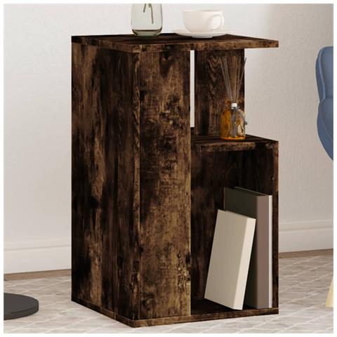 Lusso Casadino -  Tavolino Rovere Fumo 35x35x60 Cm In Legno Multistrato - Foto 8