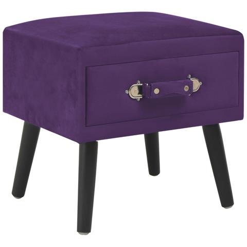 Lusso Casadino -  Comodini Viola Scuro 2 Pz 40x35x40 Cm In Velluto - Foto 1