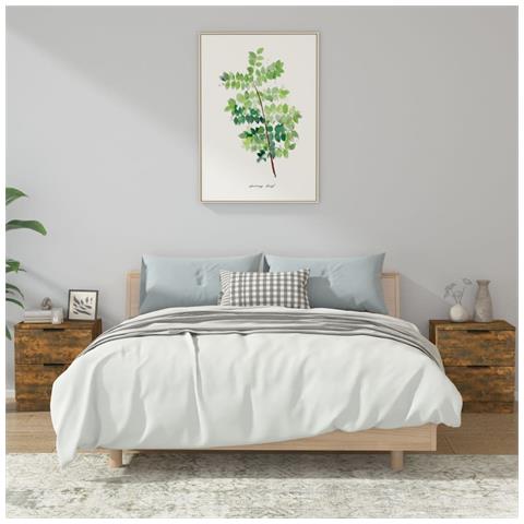 Lusso Casadino -  Comodini 2 Pz Rovere Fumo In Legno Multistrato - Foto 8