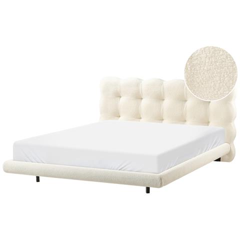 Letto Bouclé Soulisse 160 X 200 Cm Bianco Sporco - Foto 2