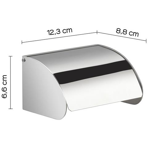 Portarotolo Coperto Da Muro In Acciaio Inox Aisi 304 5025 Serie Project Cromato - Foto 2