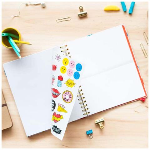 Bloc-notes 2020 A Spirale Per Pianificazione Quotidiana Grande Formato Con Adesivo, Rose Clair - Foto 5