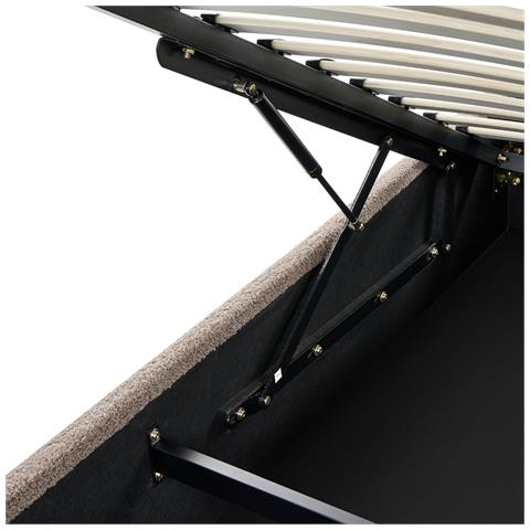 Letto Con Ottomano Senza Testata Bouclé Dinan 160 X 200 Cm Tortora - Foto 8