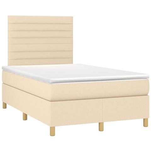 Giroletto a Molle con Materasso Crema 120x190 cm in Tessuto - Foto 1