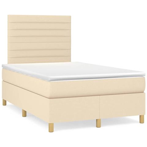 Giroletto a Molle con Materasso Crema 120x190 cm in Tessuto - Foto 2
