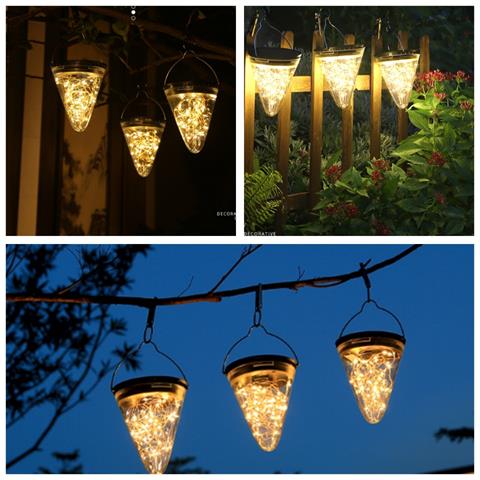 Lampada Solare A Led Da Giardino - Lampada A Sospensione Decorativa Impermeabile Per Cortile Di Villa - Foto 4