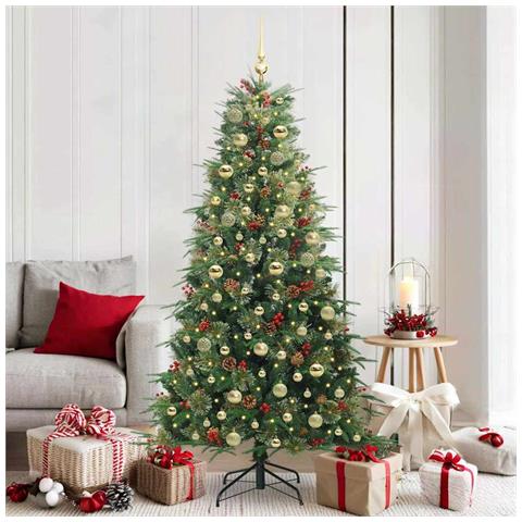 Albero di Natale Artificiale con Rami Pieghevoli Verde 180 cm - Foto 2