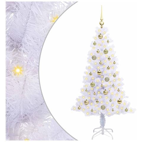 Albero di Natale artificiale Bianco 150 cm PVC e Acciaio - Foto 1