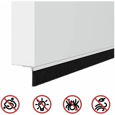 Spazzole per porte autoadesive 6 pcs Bianco 100 cm - Foto 9